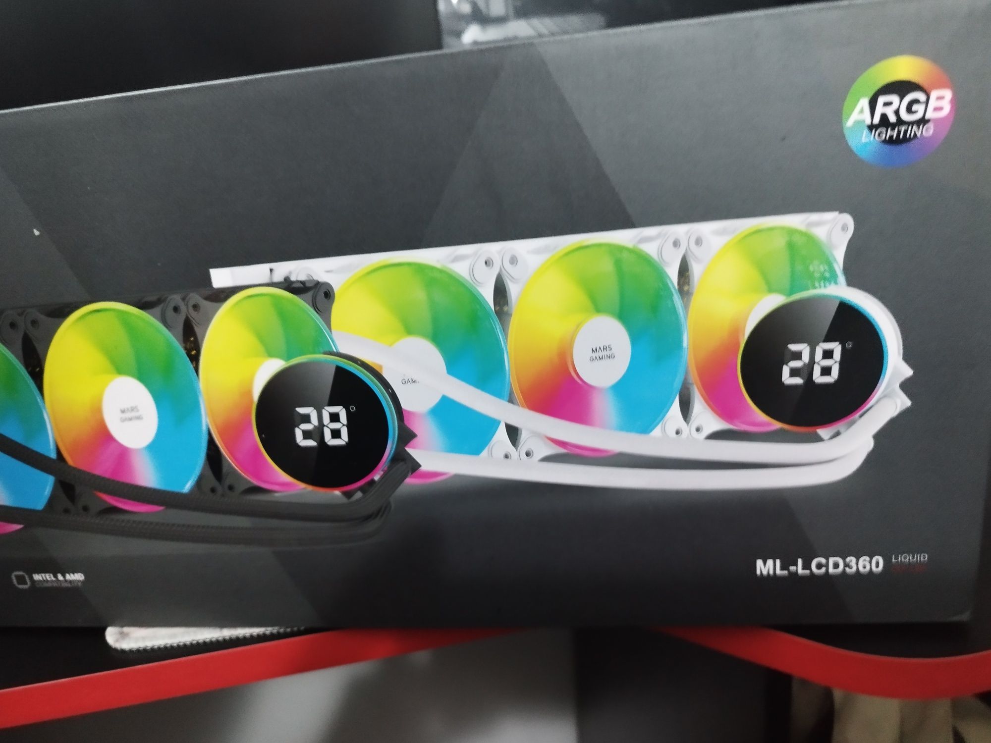 Mars Gaming Ml-lcd360  PRETO Refrigeração Líquida Rgb