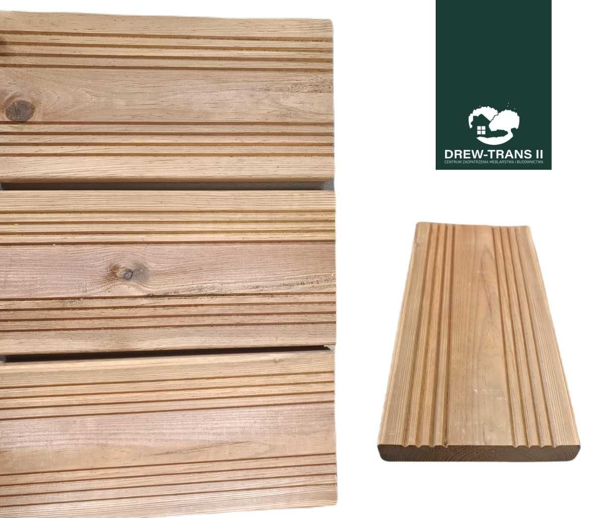 Deska tarasowa drewniana impregnowana 27x145 Deski tarasowe ryflowane