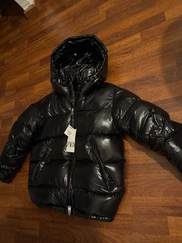 Casaco Puffer Zara 100% Feather Down Preto