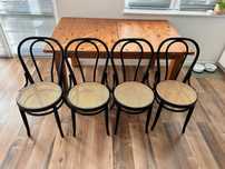 Krzesła plecionka wenecka thonet fameg vintage retro czarne