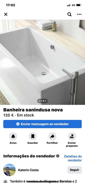 Banheira nova em caixa