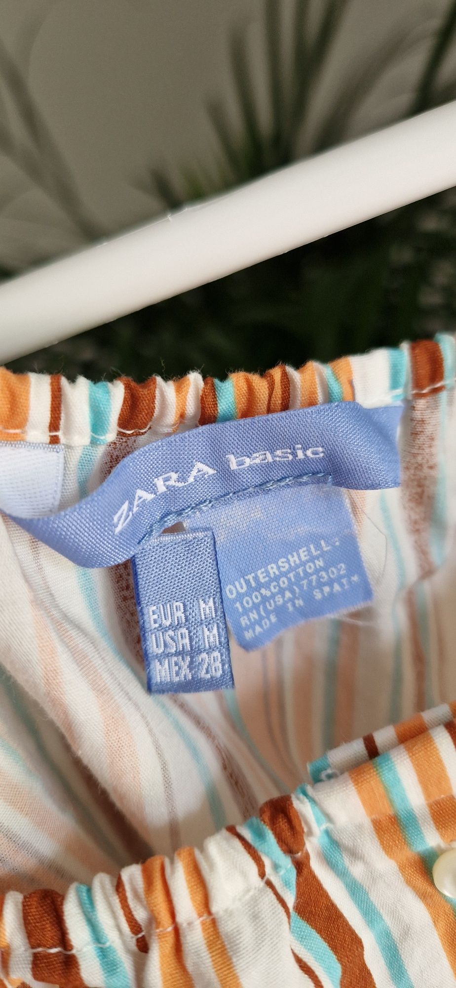 Kolorowa bluzka damska w paski Zara Basic rozmiar M