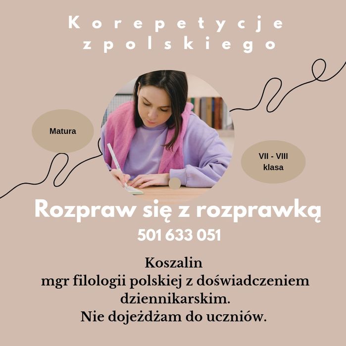 Korepetycje z języka polskiego - egz. ósmoklasisty i matura, poprawka