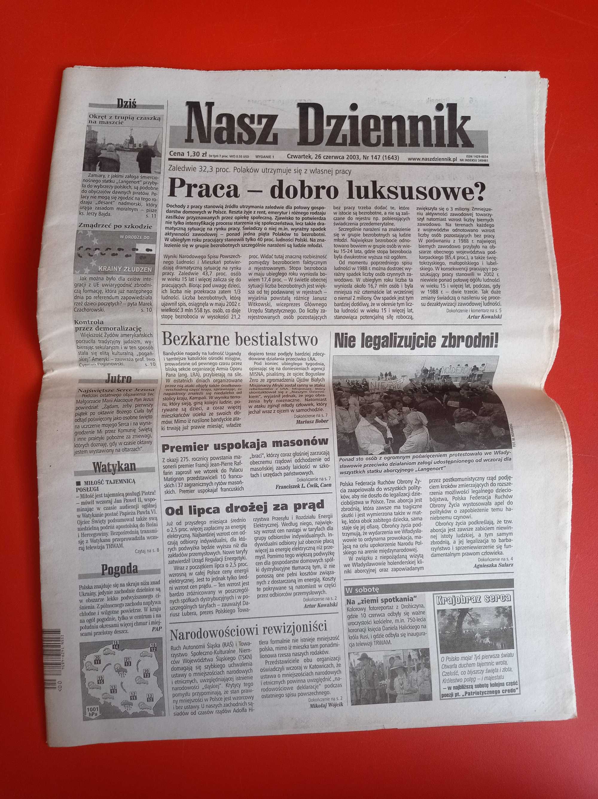 Nasz Dziennik, nr 147/2003, 26 czerwca 2003