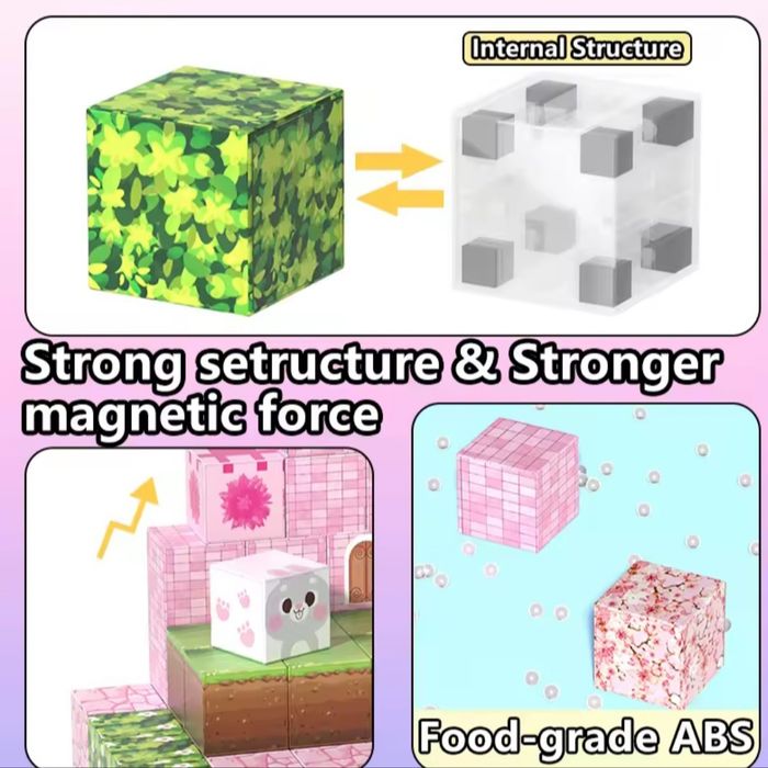 Магнітний конструктор Minecraft 96 шт / магнитный Майнкрафт Уцінка!