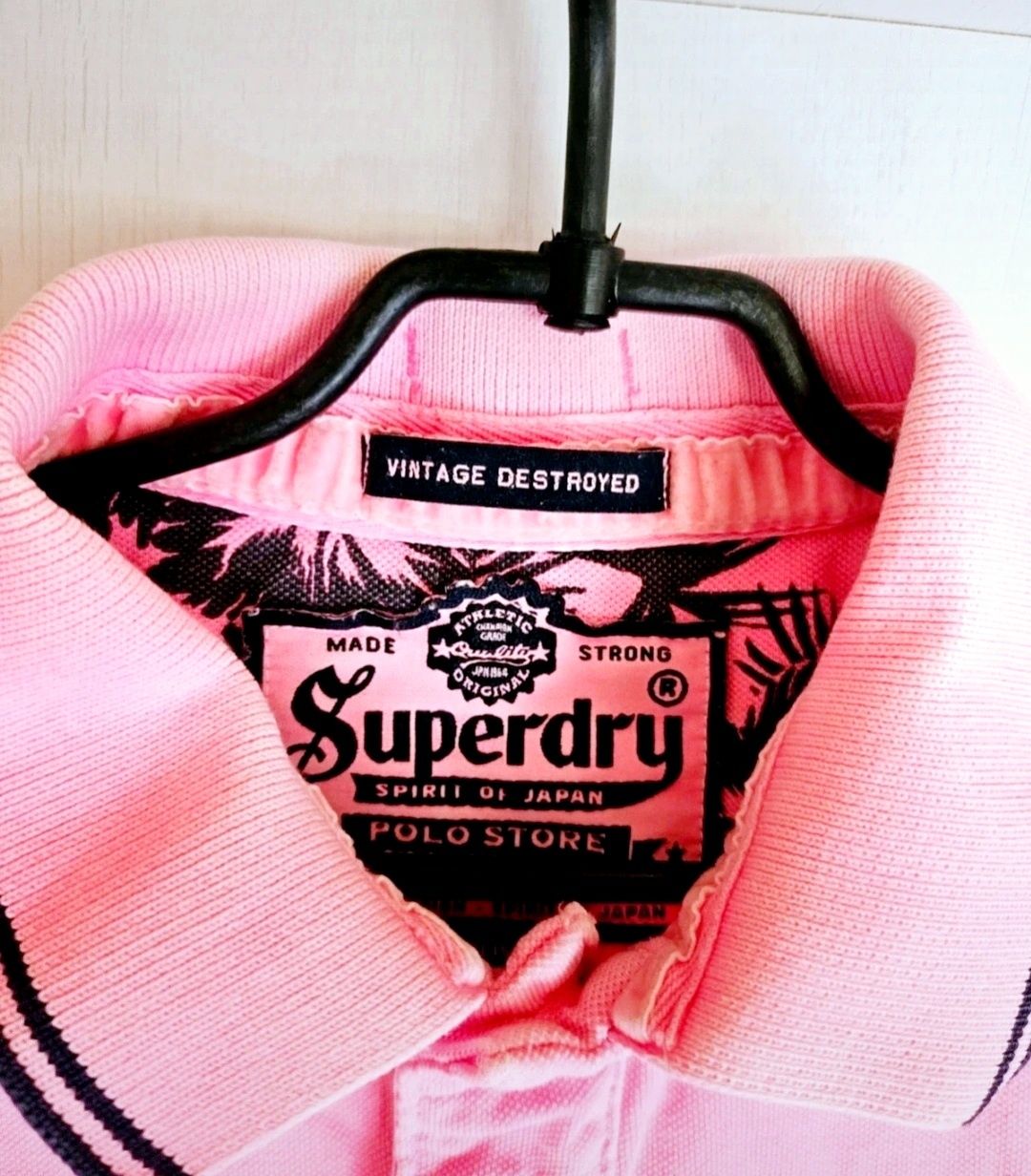 Różowa koszulka polo Superdry xl 42