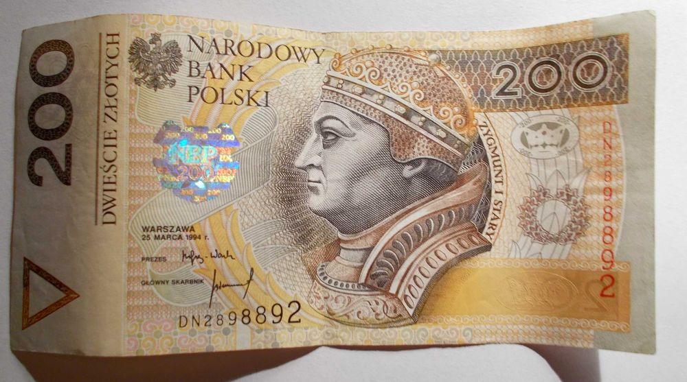 Banknot kolekcjonerski - 200 zł - rocznik 1994 - (seria DN)