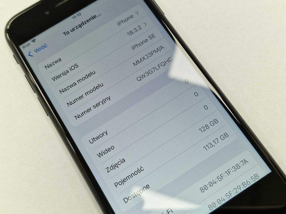 Iphone SE 2022 5G/ 128GB/ Midnight/ BAT 86%/ Grade B/ Gwarancja + ład