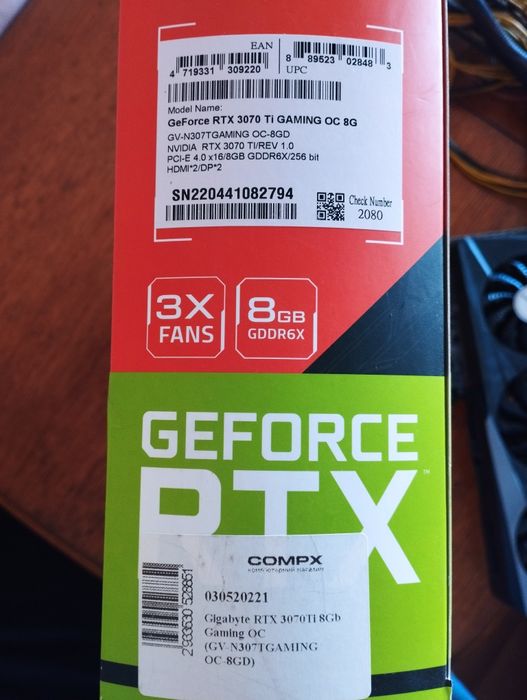 Відеокарта Gigabyte RTX 3070Ti 8G