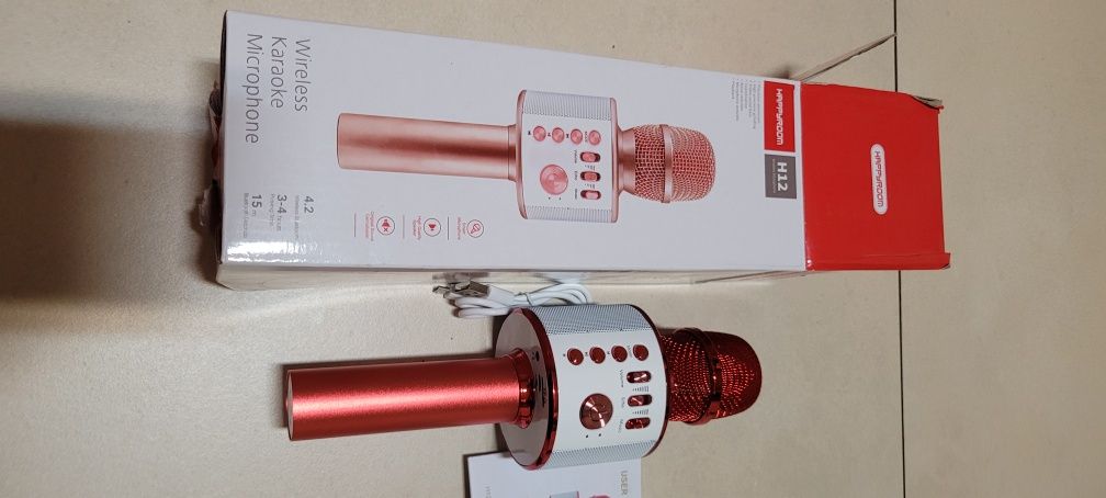 MIKROFON Głośnik  bezprzewodowy BONAOK Bluetooth KARAOKE