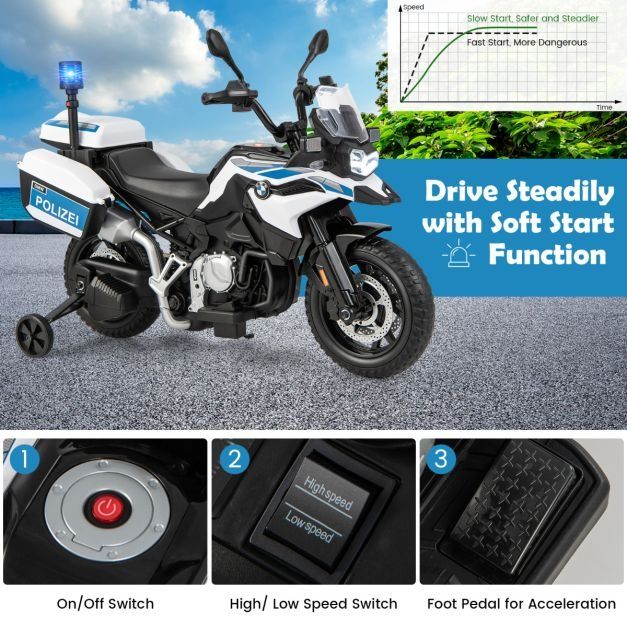 Motocykl policyjny COSTWAY dla dzieci motocykl na akumulator