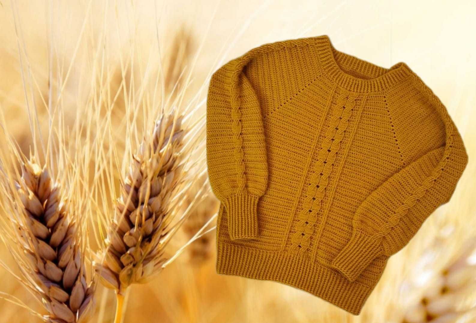 Sweterek Warkocze R.S - Szydełko Rękodzieło Handmade