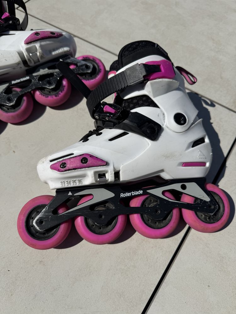 Rolki Rollerblade Apex - Biało/Różowe - 33-36