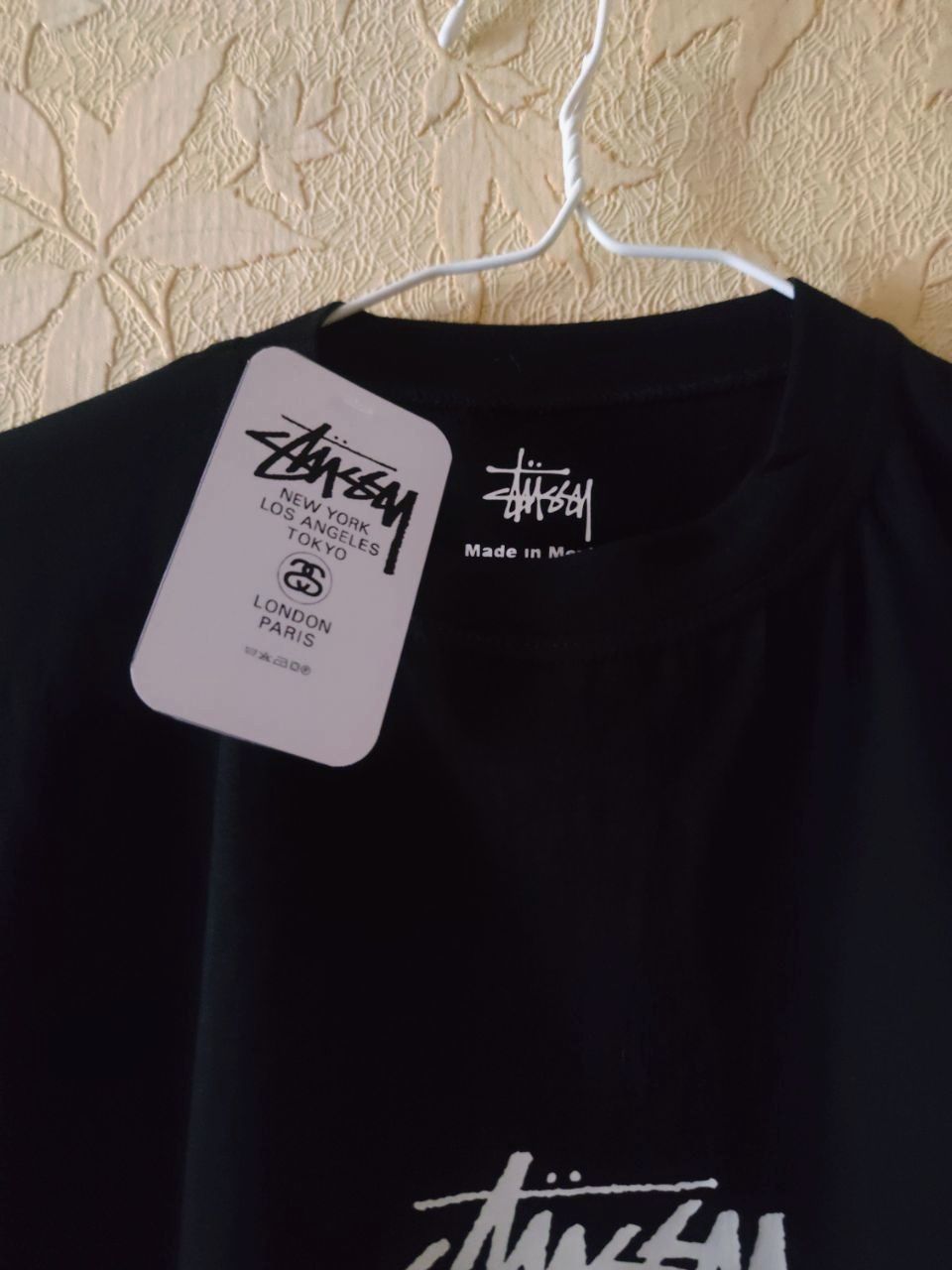 Черная футболка Stussy Minimal унисекс Стасси Стусси