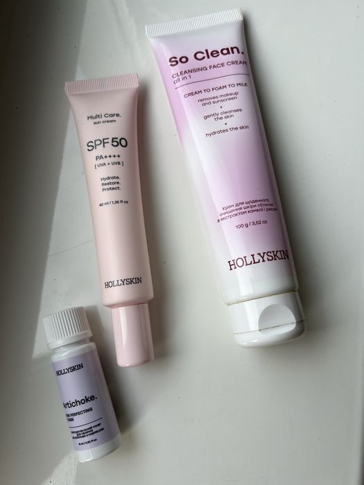 Косметика HOLLYSKIN (spf, крем для очищення шкіри, лосьйон)