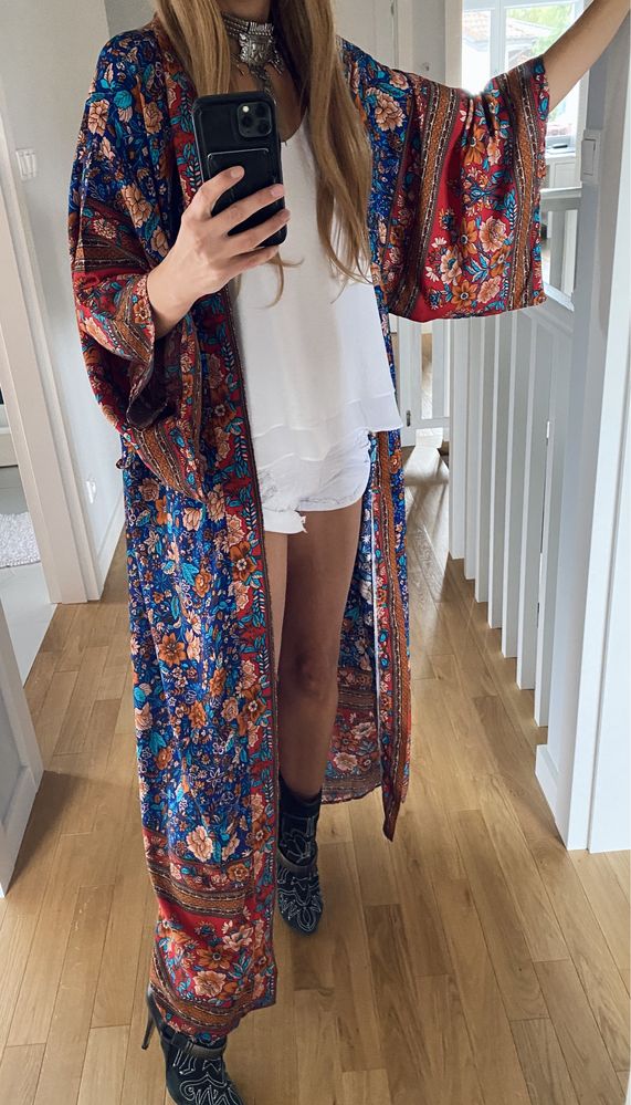 Kimono boho narzutka kaftan szlafroczek warsztaty rozwój