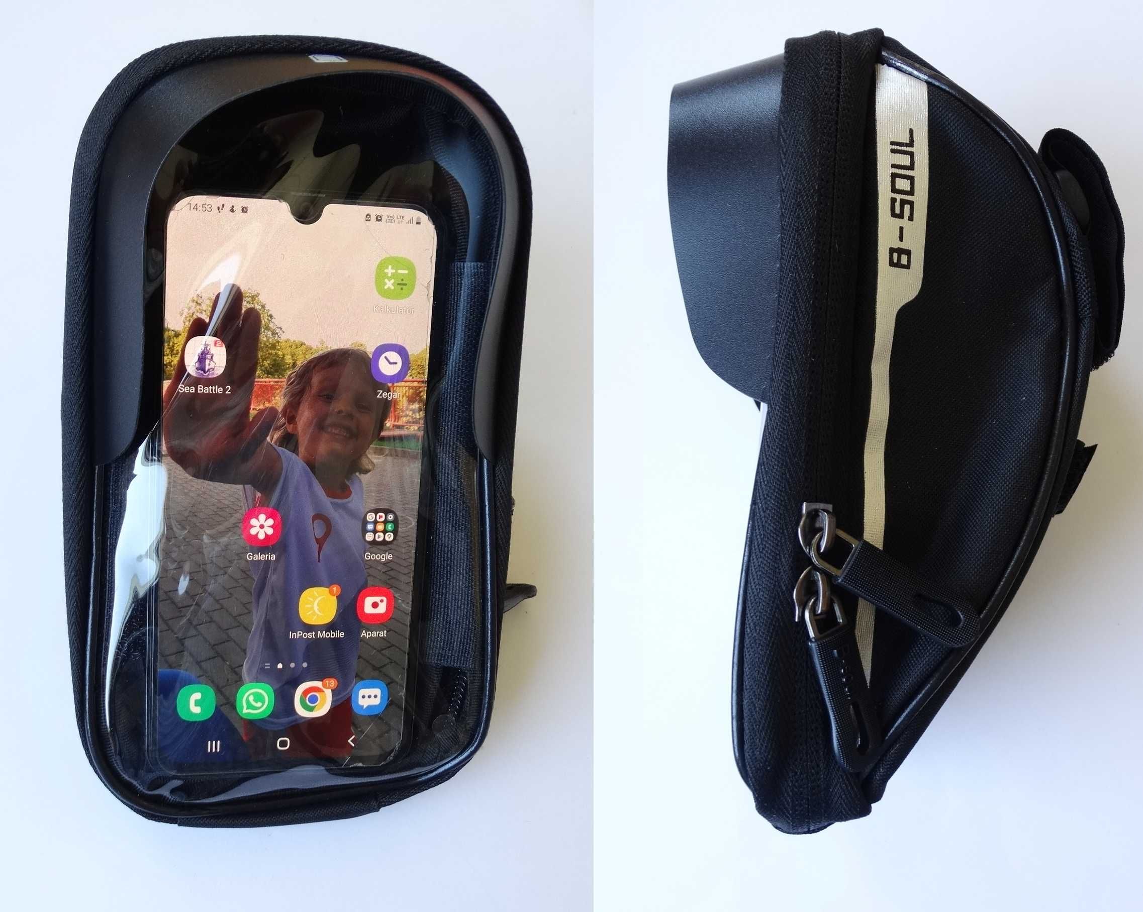 Etui sakwa torebka rowerowa na telefon na kierownice pojemność 1L