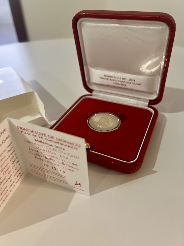 Moeda proof de 2€ do Monaco de 2024
