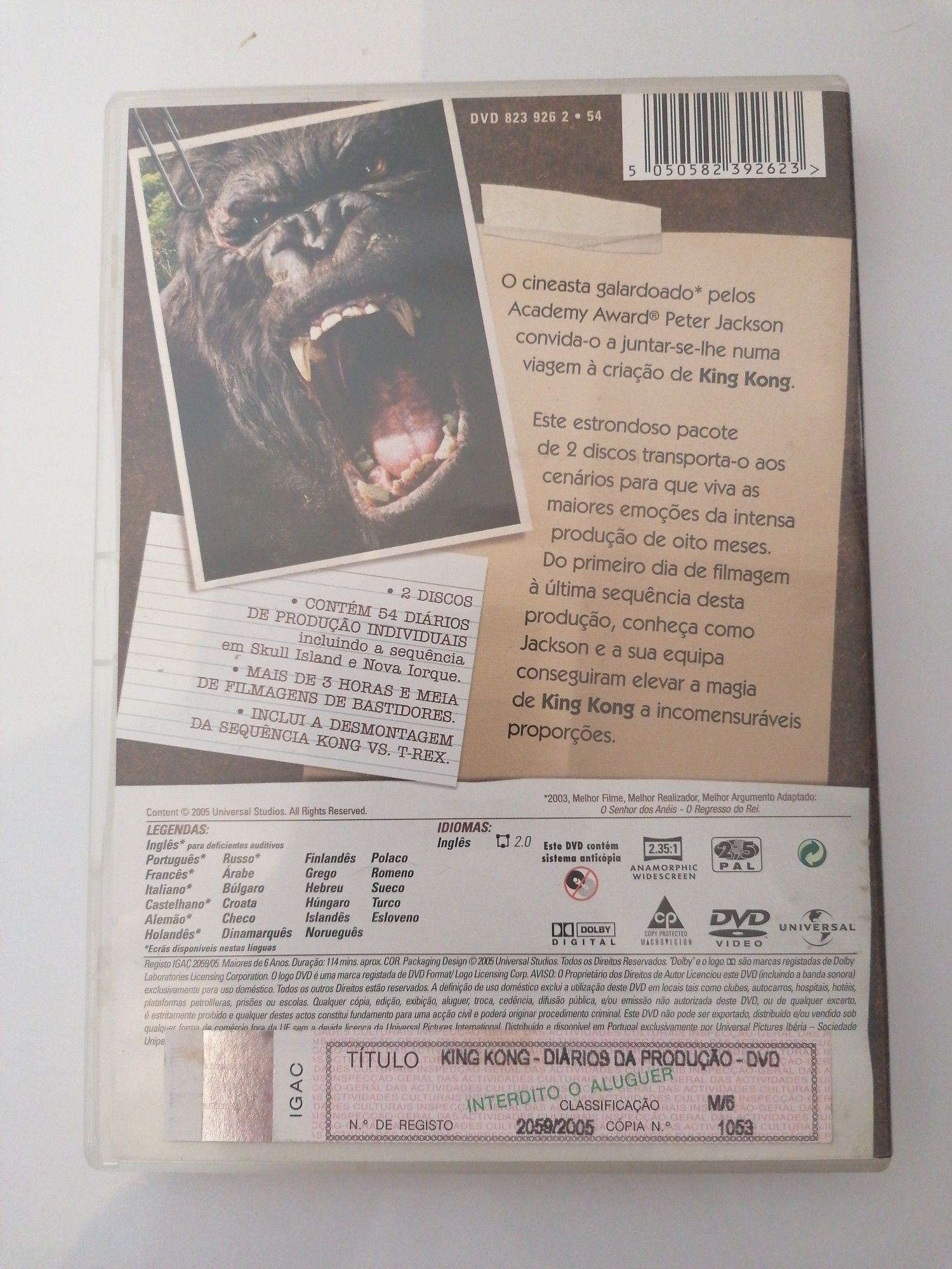 King Kong DVD/edição especial/versão alargada/Playstation 2