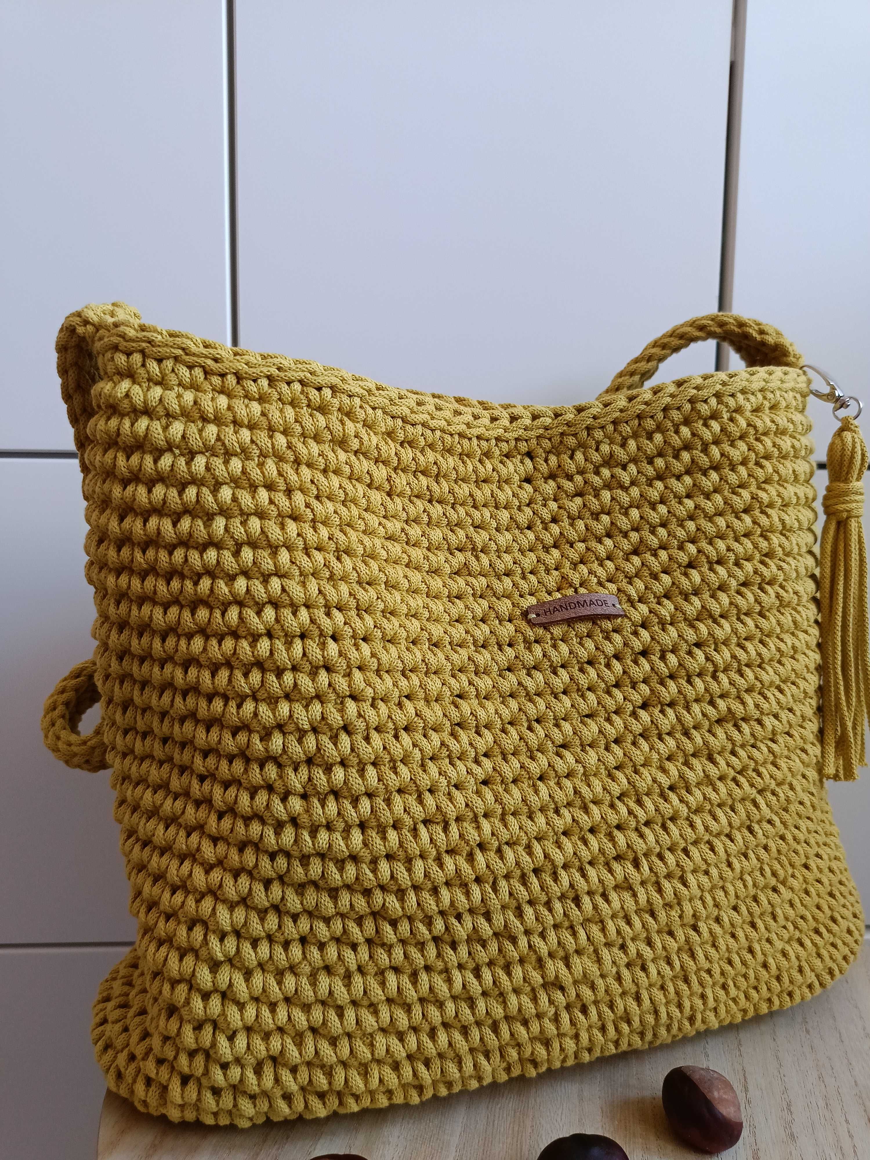 Handmade torebka ze sznurka , shopperka