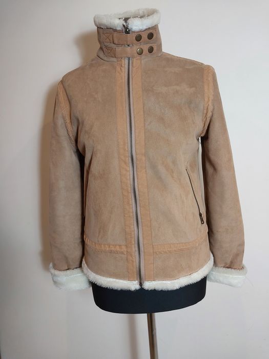 Ciepły kożuch futerko rozmiar S,M kurtka ocieplana