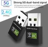 Mini adapter USB, PCERCN 600 Mbps