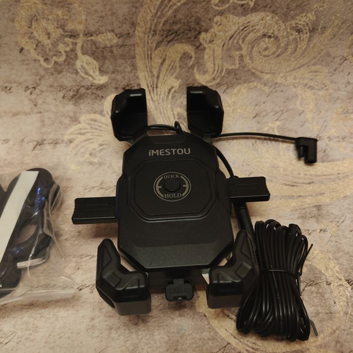 iMESTOU uchwyt do ładowania telefonu z jednym przyciskiem do motocykla