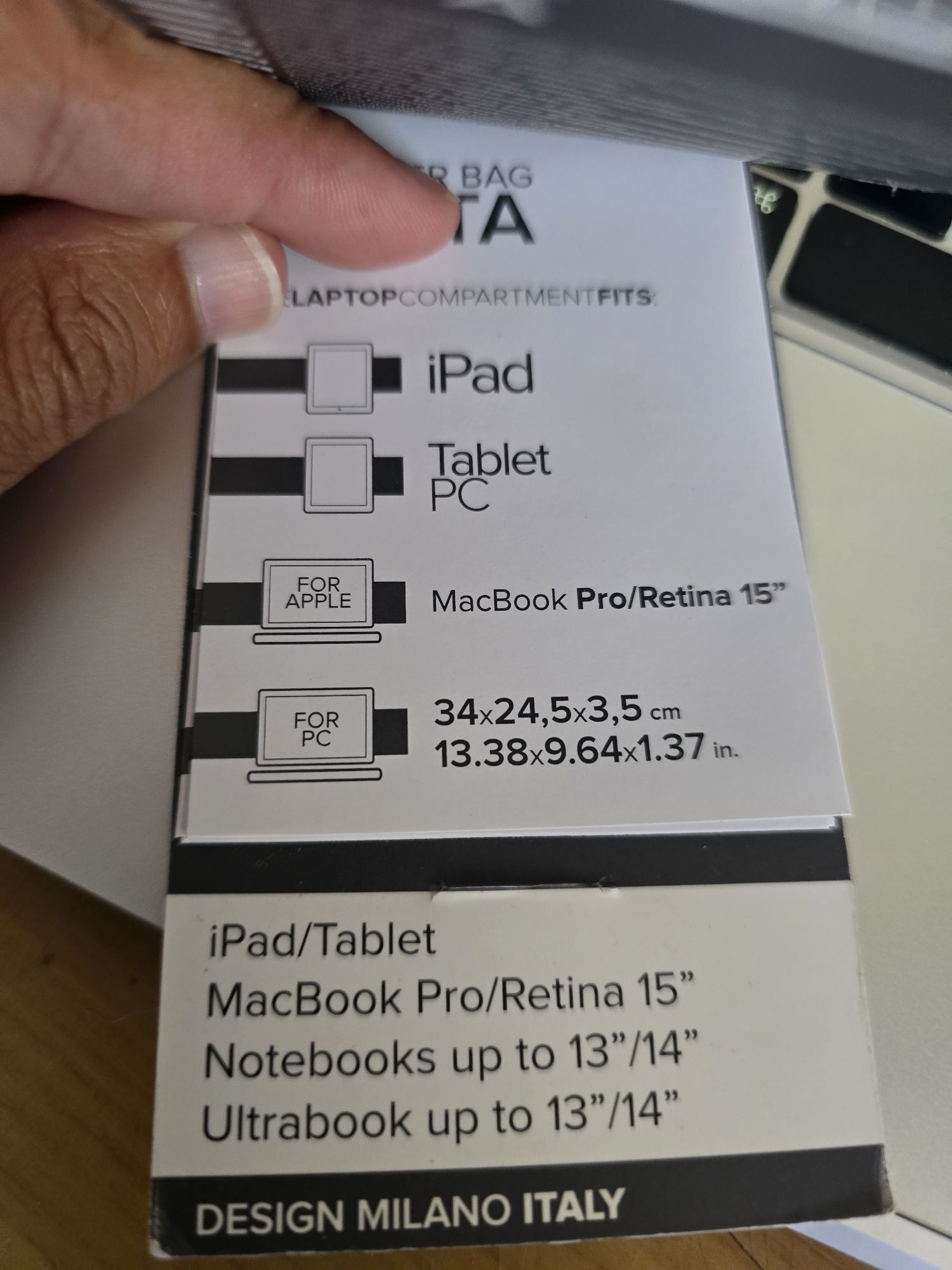 Mala Portátil Tucano Dritta  Macbook