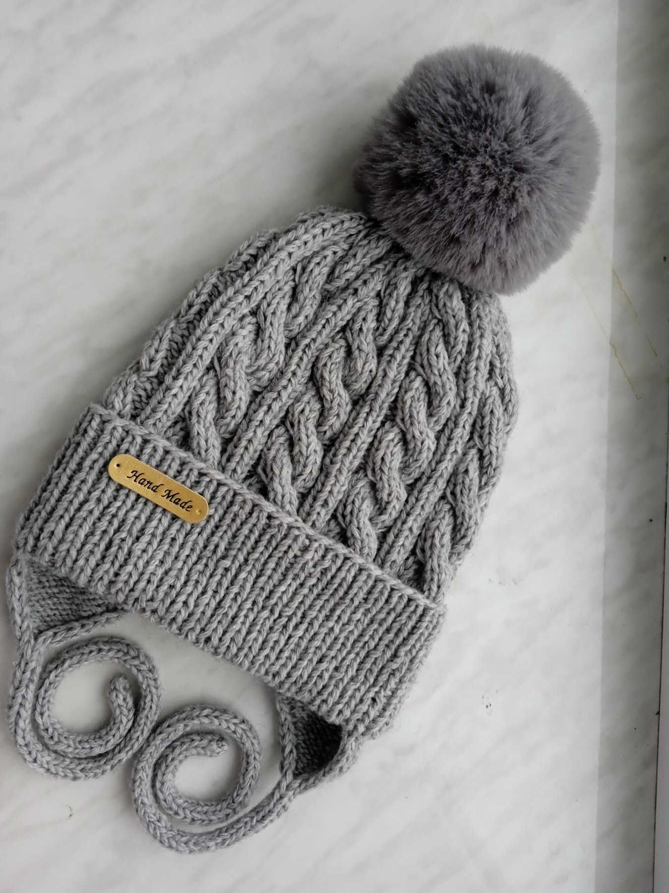 Зимний комплект шапка хомут ручной работы