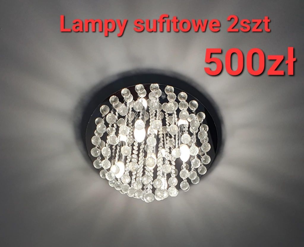 Lampy sufitowe kryształ 2szt