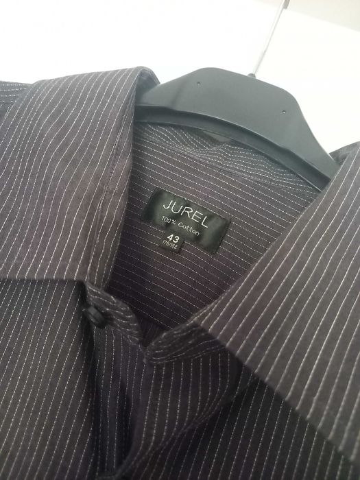 Czarna męska koszula w paski r. XXL 43