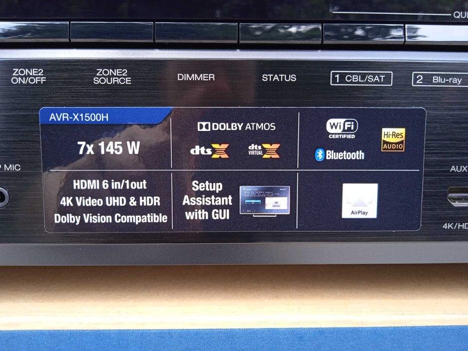 7.2 Denon Avr-X1500H Wi-Fi BT Heos Atmos Vision Alexa Hdr 4K60p ARC