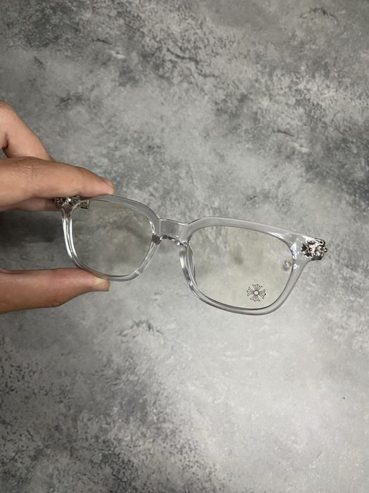 Новинка! • Прозорі окуляри Chrome Hearts з логотипом