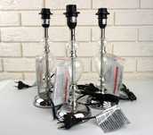 3X Szklana podstawa lampy srebrna glamour baza do lampy do aranżacji
