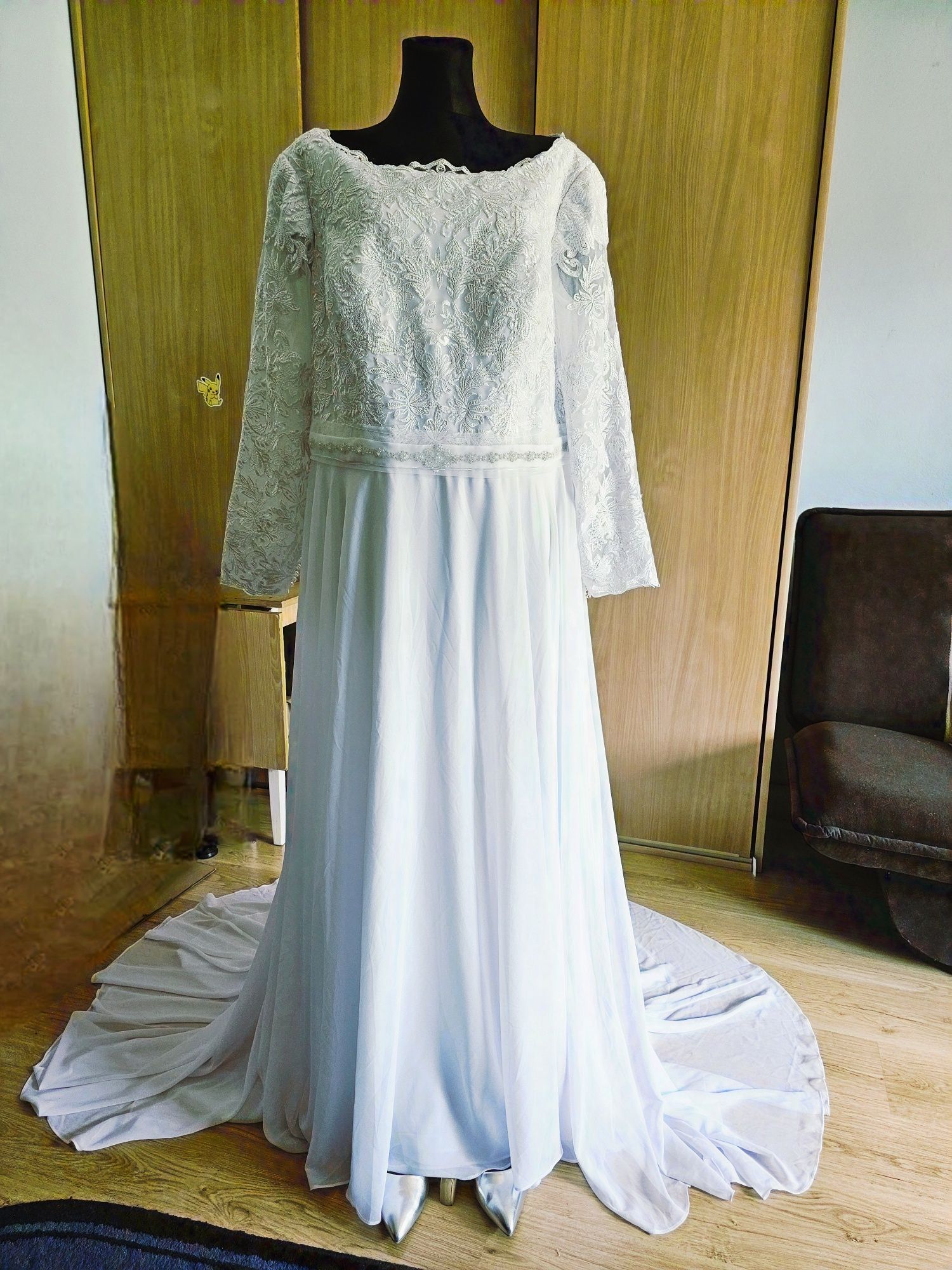 Piękna zjawiskowa biała suknia ślubna plus size r.4Xl JJ's Hause