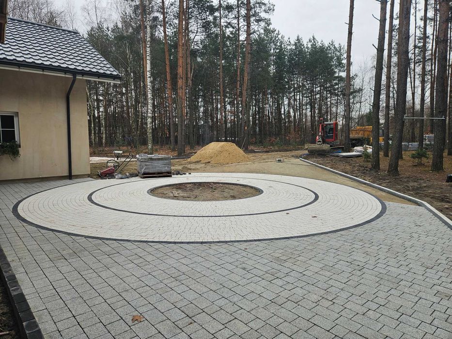 Układanie kostki brukowej kompleksowo z materiałem wizualizacje 3d