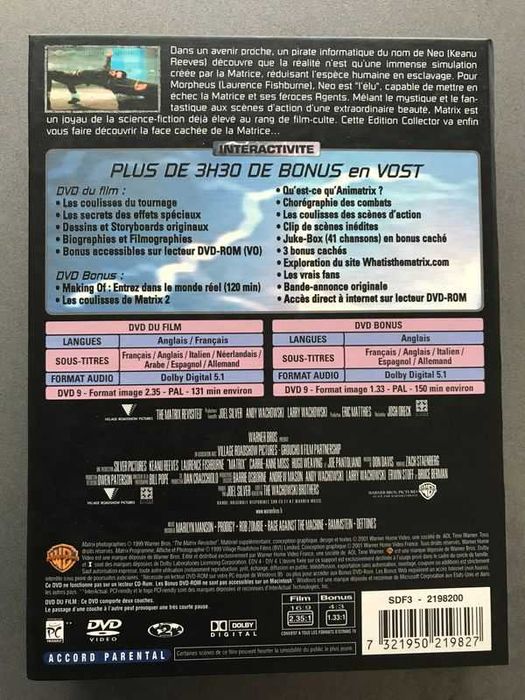 Matrix - The Wachowskis - Collector edition - DVD x 2
