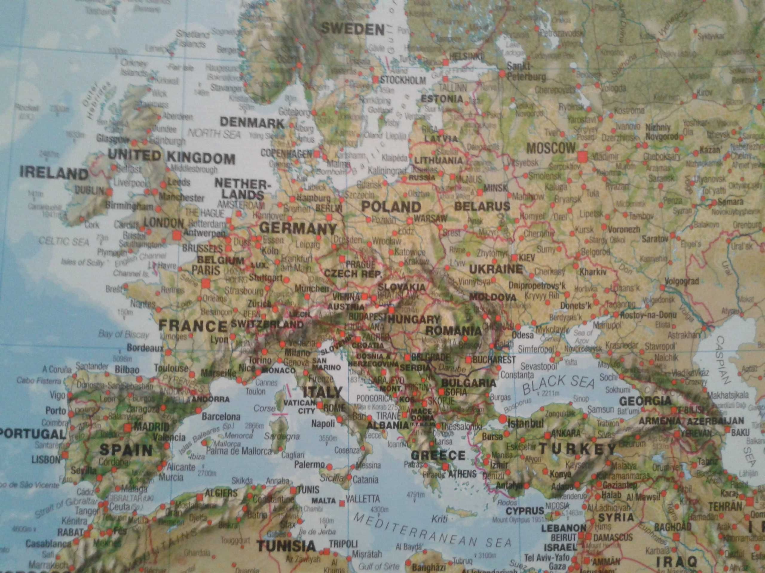 Gigantyczna Mapa świata po angielsku 140x100 cm,  Ikea MYRARP