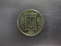 Редкая монета Украины 10 копеек 1996 крупный гурт толстая заготовка.