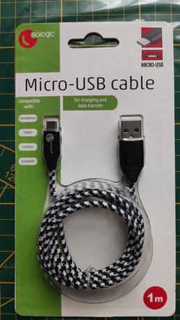 Kabel tekstylny micro Usb 1m - Nowy
