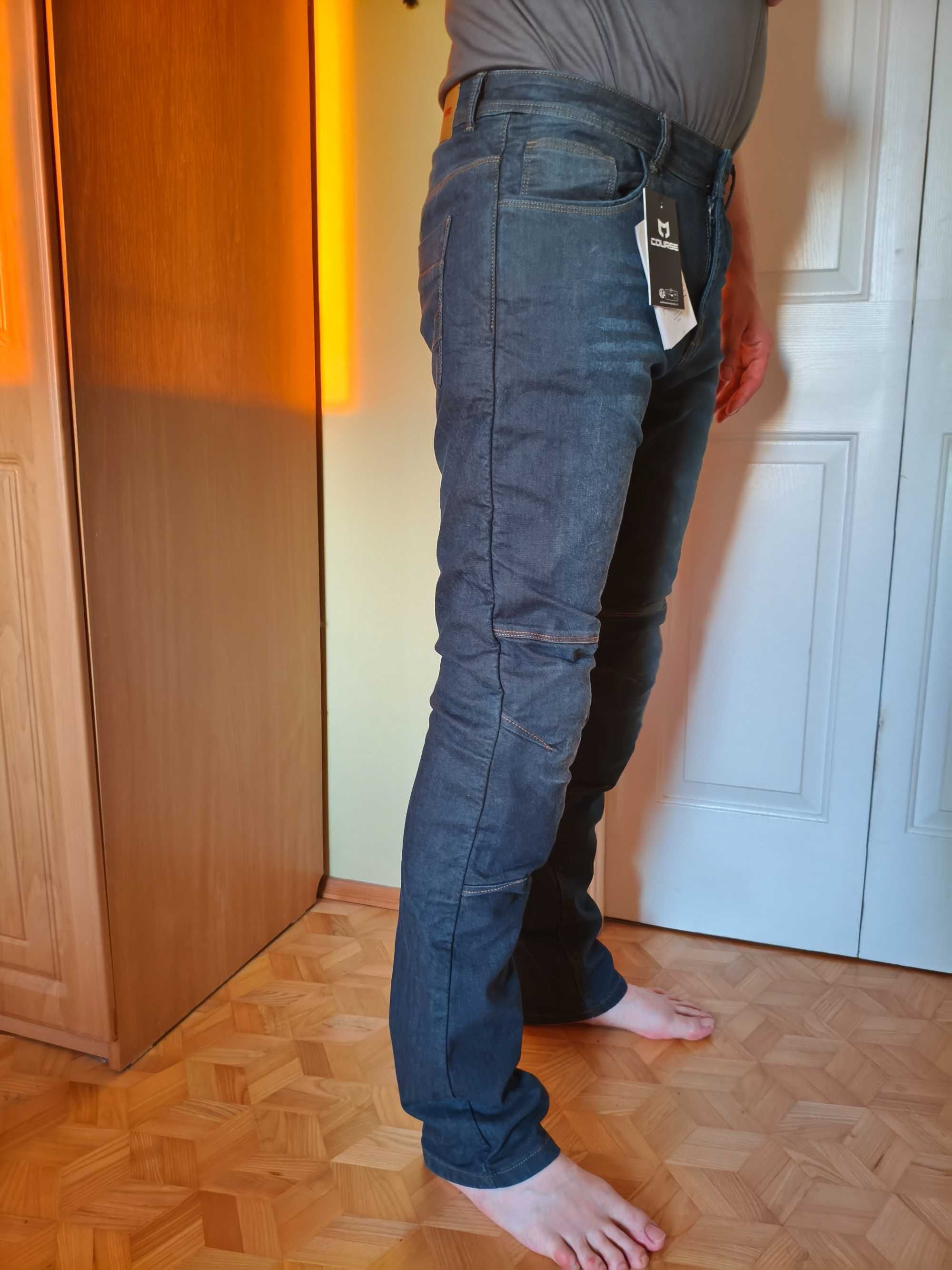 Spodnie motocyklowe atestowane NOWE XL na wysokiego motocyklistę