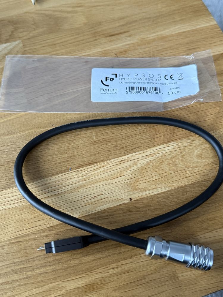 Ferrum Hypsos DC Powering Cable Micro USB mk2 50cm Chord Qutest