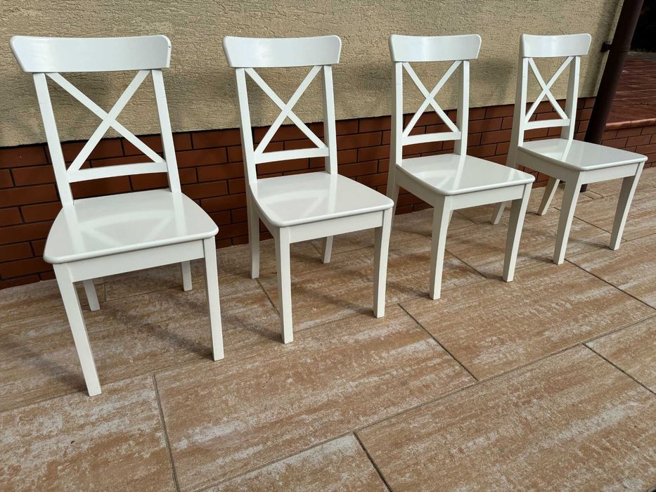 Krzesła białe Ikea krzyżaki 4 szt. stół krzesło meble kuchenne fotel