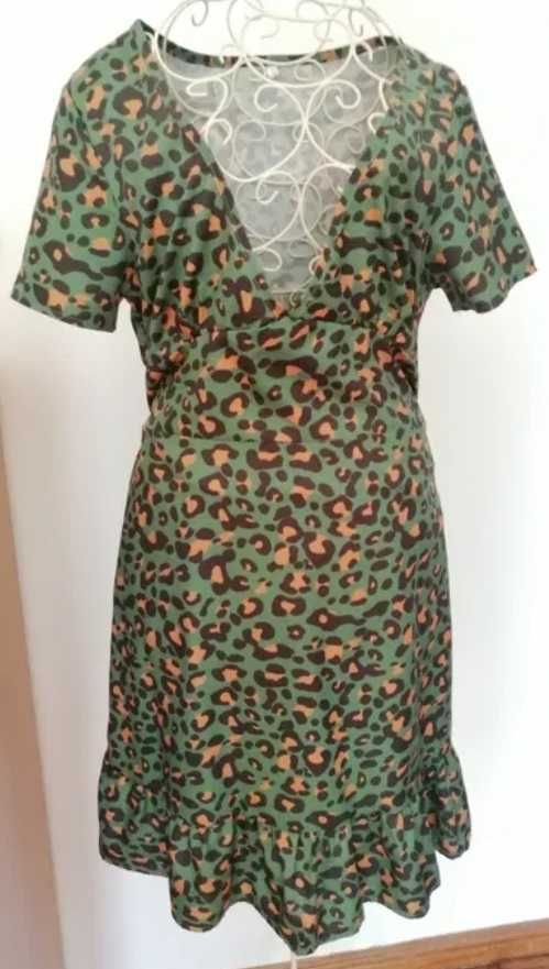 Vestido animal print leopardo verde - Tam S - NOVO