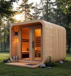 SAUNA QUADRO 2x2m z piecem, złożona, kwadratowa 200cm, kostka,