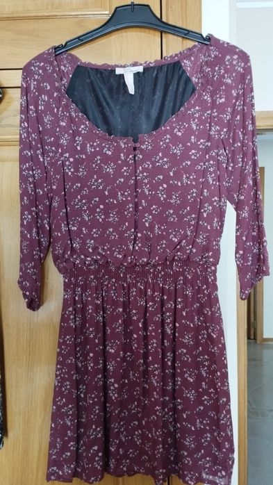 Vestido bordeaux Bershka