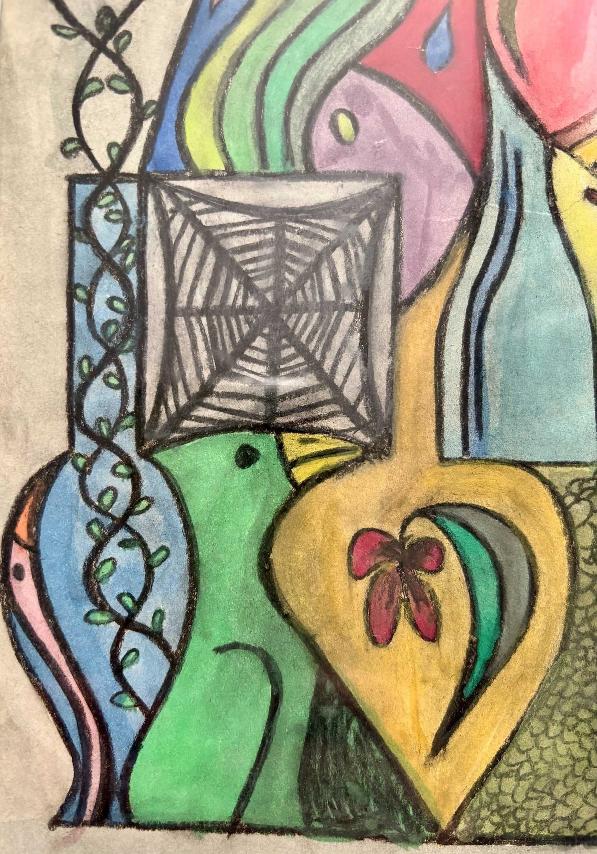 Obraz – akwarela, oprawiony i oszklony, 52 x 52 cm