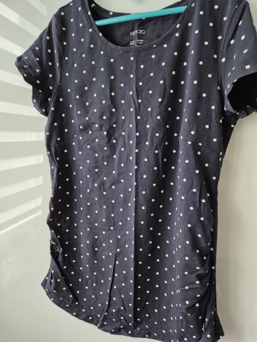Bawełniana bluzka t-shirt ciazowy muszelki Esmara S używana