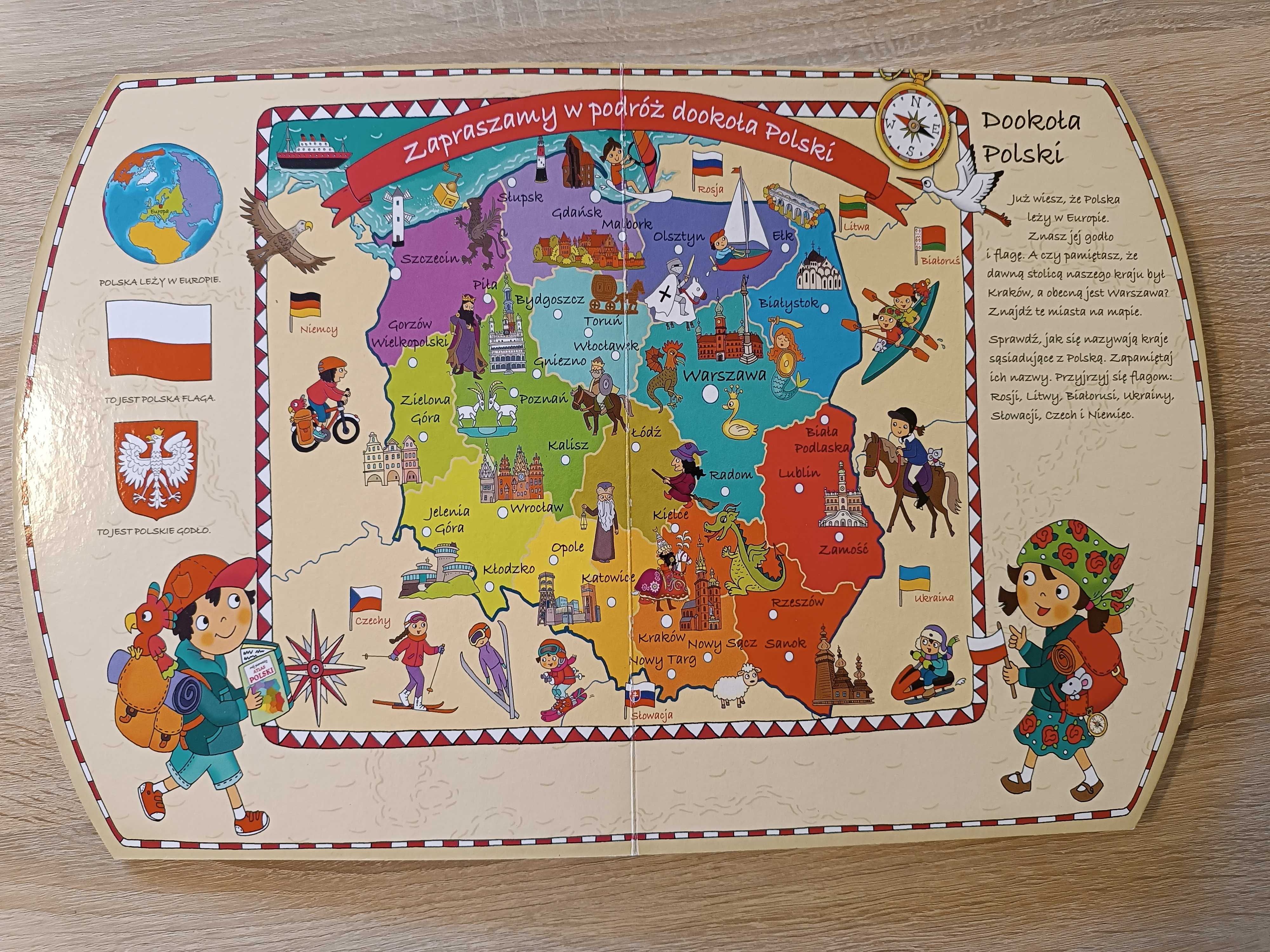 Mój pierwszy atlas Polski, edukacja, kultura, geografia, dla dzieci