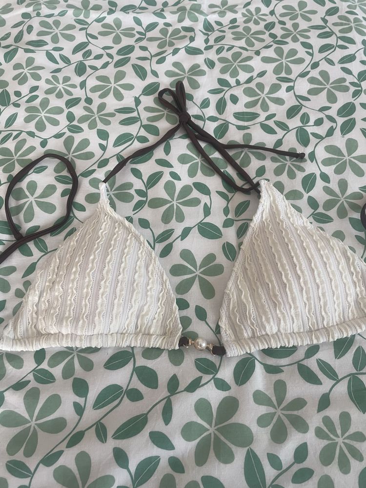 Bikini praia perola/castanho